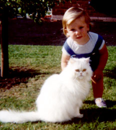 Richard with Penrhos, the cat we had when we lived at 5 Ribble Close, Worcester.