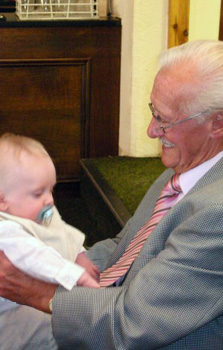 Finley with his great grandfather, Brian Varney.