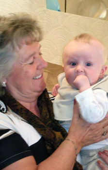 Finley with his great grandmother, Sylvia Varney.