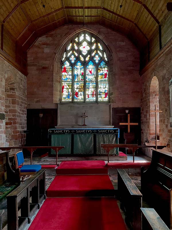 Broadwas Church - Choir Stalls and Altar.
