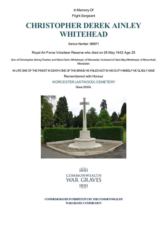 Christopher Derek Ainley Whitehead - War Graves