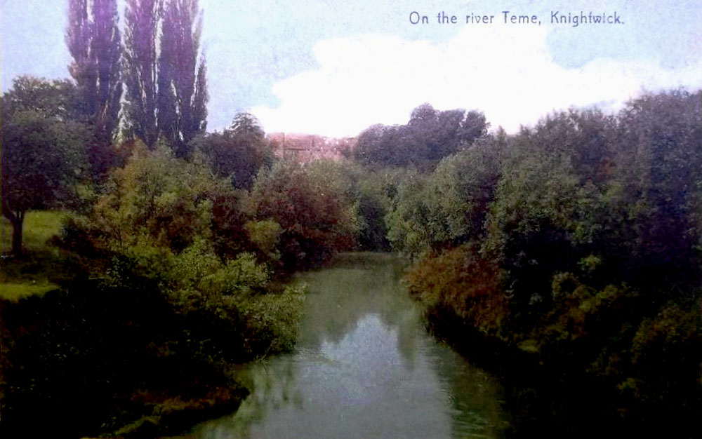 The River Teme at Knightwick Postcard 1907.