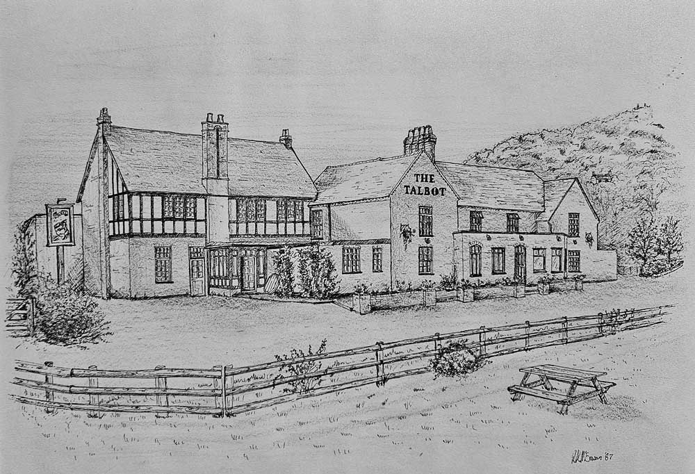 Another image of the Talbot Hotel, that I have never seen, not sure of the artists signature, the date it was done was 1987