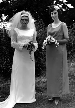 Josephine with her friend and bridesmaid,  Geraldine Chaplin.