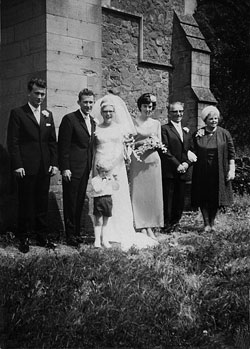 Left to right: John Edward Holland, Ester (Pedersen) Stenersen, Bjørn Egil Stenersen, Gunvald Magna Stenersen, Josephine Lucy (Holland) Stenersen, Geraldine Margaret Chaplin, Birger Gunvald Stenersen and Doris Eliza (Jones) Holland.