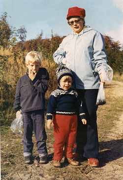 Josephine, taking her two sons, Jand and Mark on a nature walk.